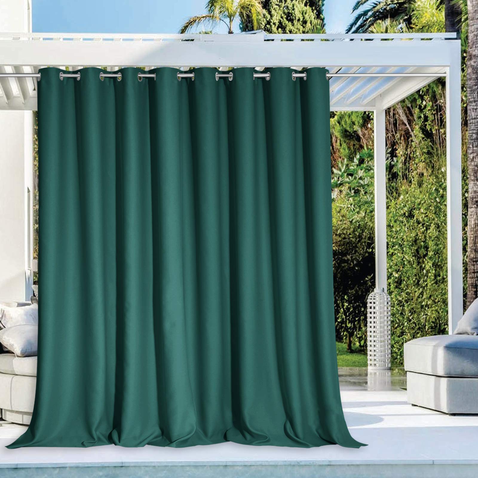 NICETOWN Fade Resistant Outdoor Curtains for Patio 84 inch Long, Grade 4 Color Fastness Fade-Proof Waterproof Outside Curtains, Thermal UV Protection Sun Shades for Porch, W52 x L84, 2 Panels, Grey