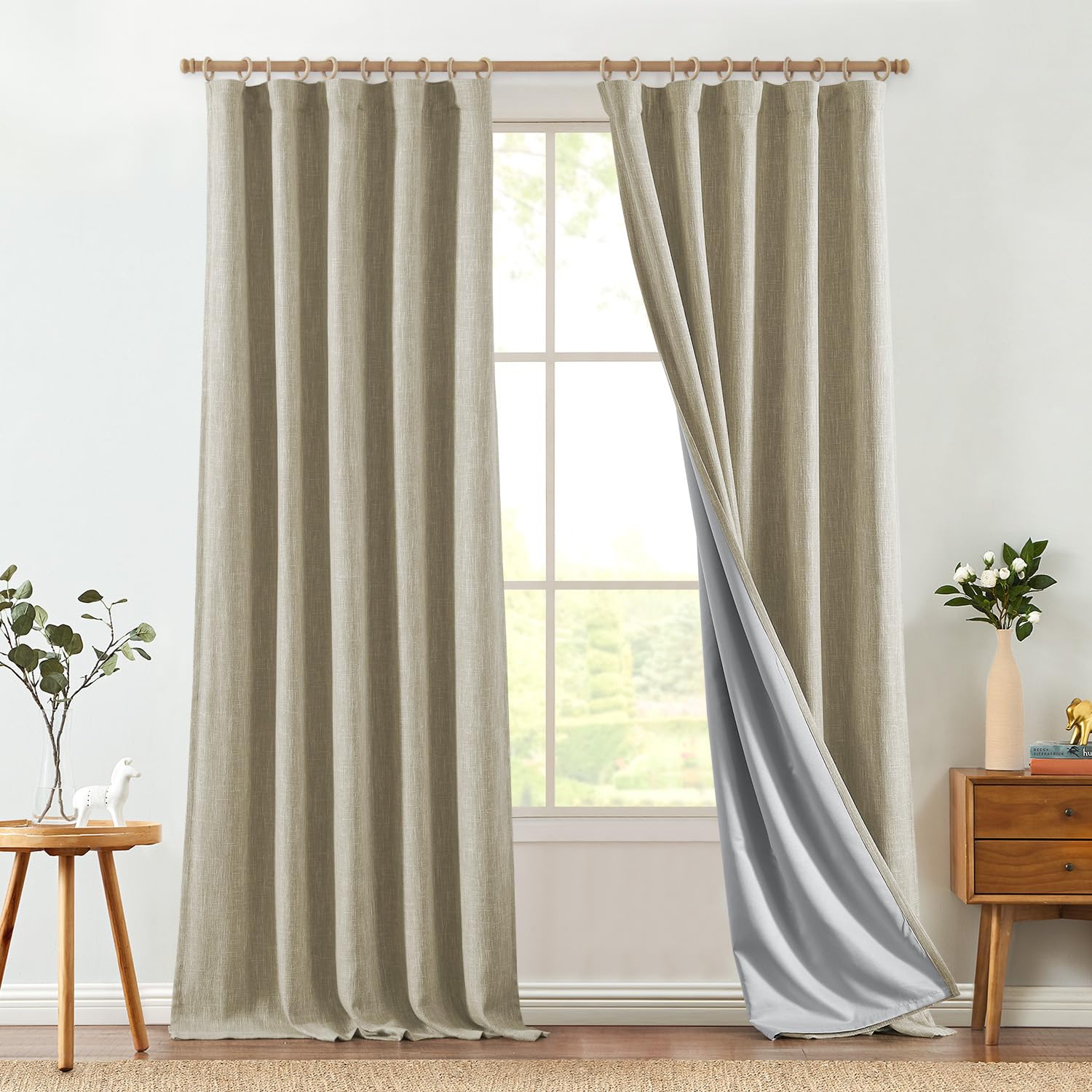 jinchan Blue Printed Curtains 63 Inch Length for Living Room Grommet Jacquard Curtains with Herringbone Pattern Modern Room Darkening Drapes Bedroom Window Curtain Set 2 Panels