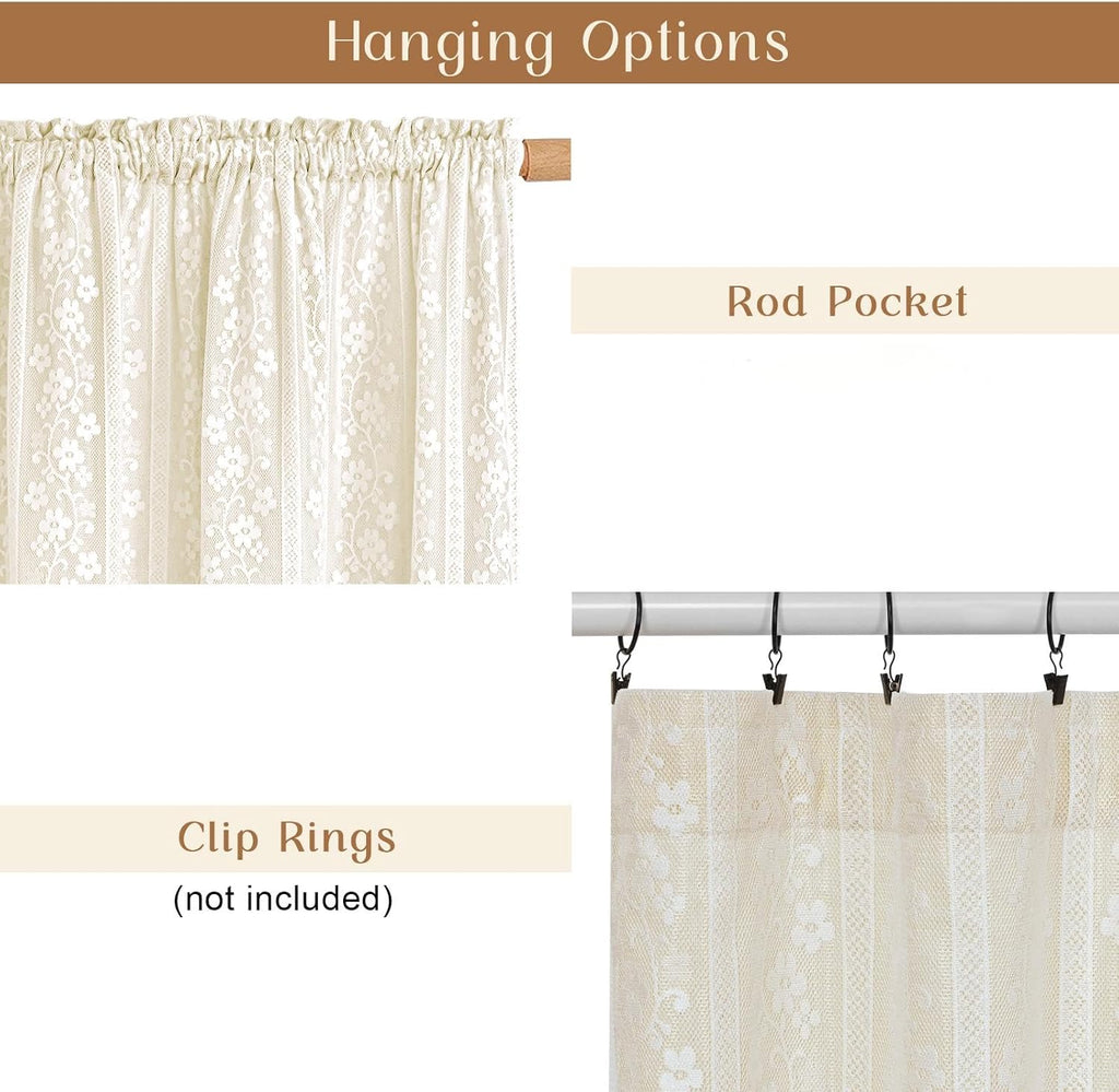 ASPMIZ Linen Curtains for Bedroom, Double Layered Boho Curtain for Living Room Farmhouse Curtain 84 Inch Length 2 Panels Set, Rustic Curtains & Drapes Rod Pocket with Tiebacks, 52 x 84 Inch, Beige