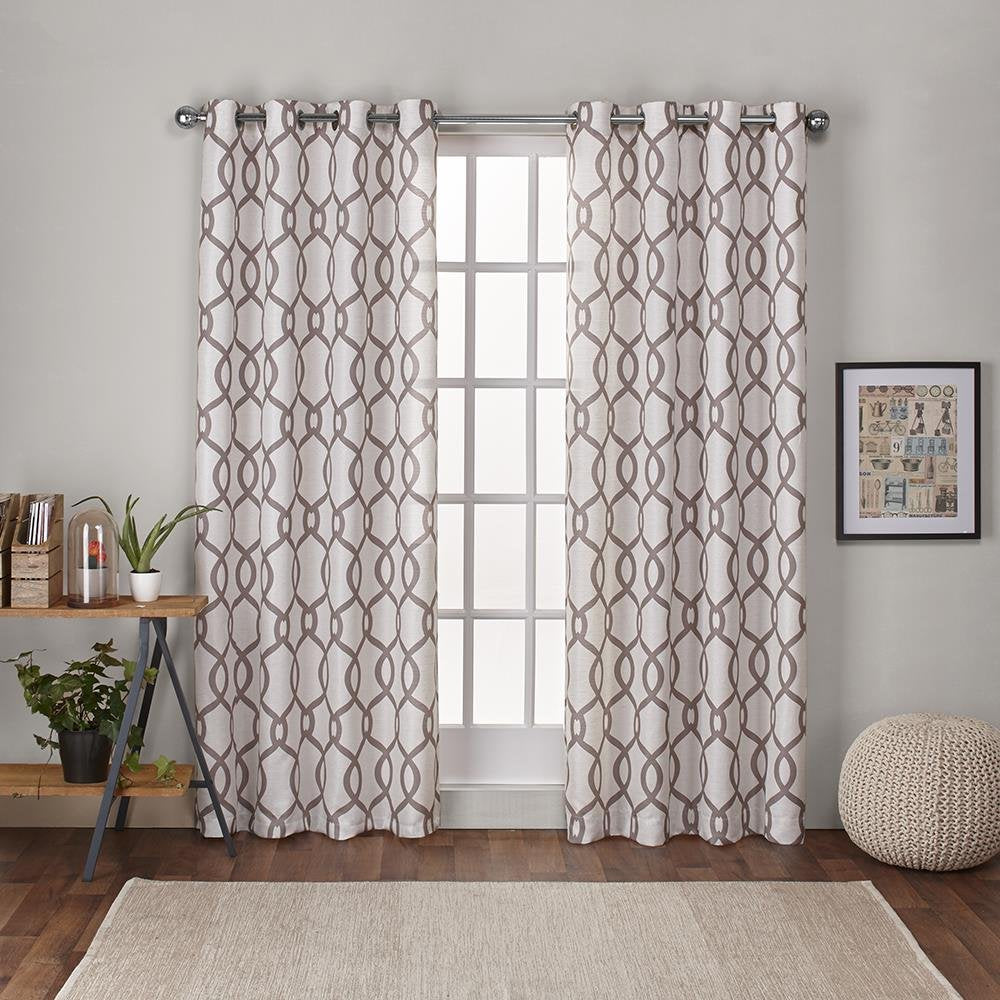 EXCLUSIVE HOME Kochi Light Filtering Linen Blend Grommet Top Curtain Panel Pair, 54"x84", Teal