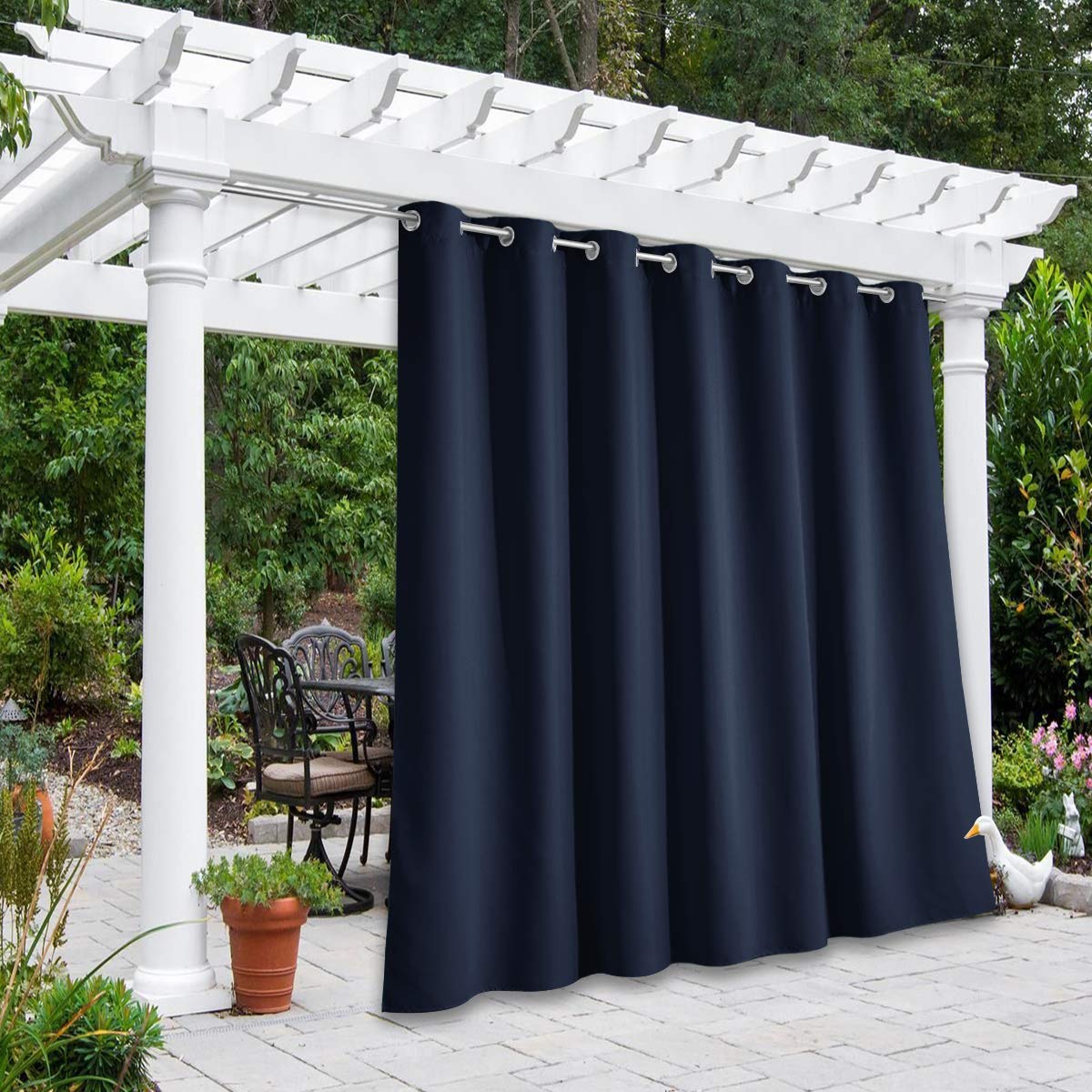 NICETOWN Fade Resistant Outdoor Curtains for Patio 84 inch Long, Grade 4 Color Fastness Fade-Proof Waterproof Outside Curtains, Thermal UV Protection Sun Shades for Porch, W52 x L84, 2 Panels, Grey