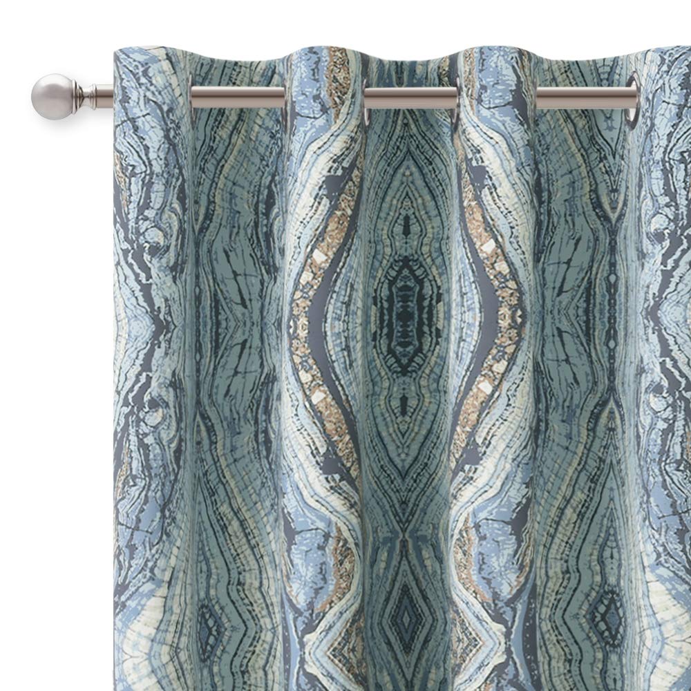KGORGE Natural Linen Curtains - Semi Sheer Curtains 84 inches Long Geometric Print Window Decor Privacy Protect Light Filtering Drapes for Bedroom Office Basement, 2 Panels, Taupe