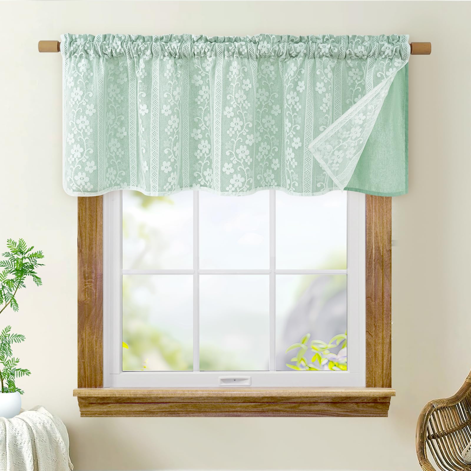 ASPMIZ Linen Curtains for Bedroom, Double Layered Boho Curtain for Living Room Farmhouse Curtain 84 Inch Length 2 Panels Set, Rustic Curtains & Drapes Rod Pocket with Tiebacks, 52 x 84 Inch, Beige