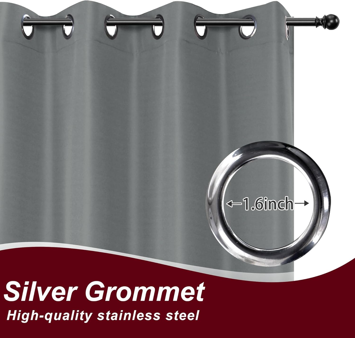 HolidayIdeas Grommet Top Outdoor Curtains for Patio Waterproof 8 Pcs All Weather Balcony Outside Curtain Panels for Apartments, Gazebo, Pergolas, Porch, 54x84 Inch, Grey