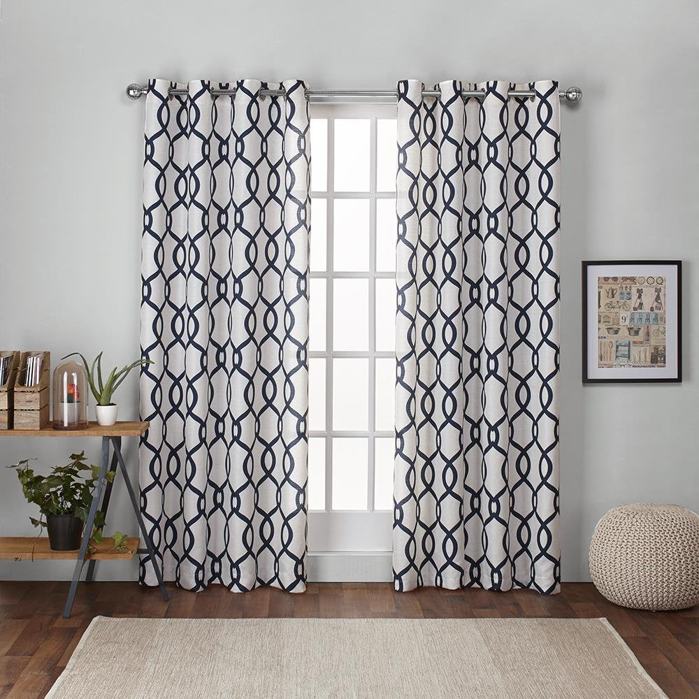 EXCLUSIVE HOME Kochi Light Filtering Linen Blend Grommet Top Curtain Panel Pair, 54"x84", Teal