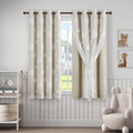 Beige Light Blocking Curtains with Sheer Overlay for Living Room Mix and Match Double Layer Window Panels 95 Inch for Bedroom Grommet Top, W52 X L95