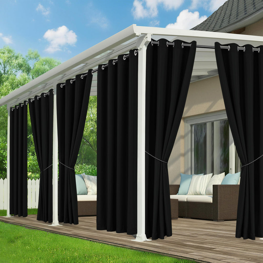 Outdoor Curtains for Patio Waterproof - 8 Panels Privacy Weatherproof Outside Curtains with Grommets for Pergola, Gazebo, Porch, Cabana, Balcony, 54 x 84 Inch, Cream