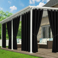 Outdoor Curtains for Patio Waterproof - 8 Panels Privacy Weatherproof Outside Curtains with Grommets for Pergola, Gazebo, Porch, Cabana, Balcony, 54 x 84 Inch, Cream