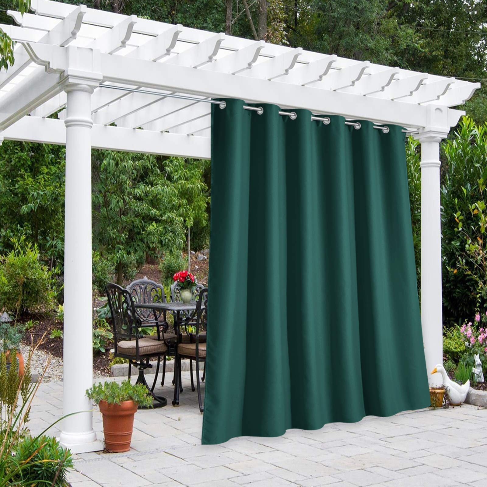 NICETOWN Fade Resistant Outdoor Curtains for Patio 84 inch Long, Grade 4 Color Fastness Fade-Proof Waterproof Outside Curtains, Thermal UV Protection Sun Shades for Porch, W52 x L84, 2 Panels, Grey