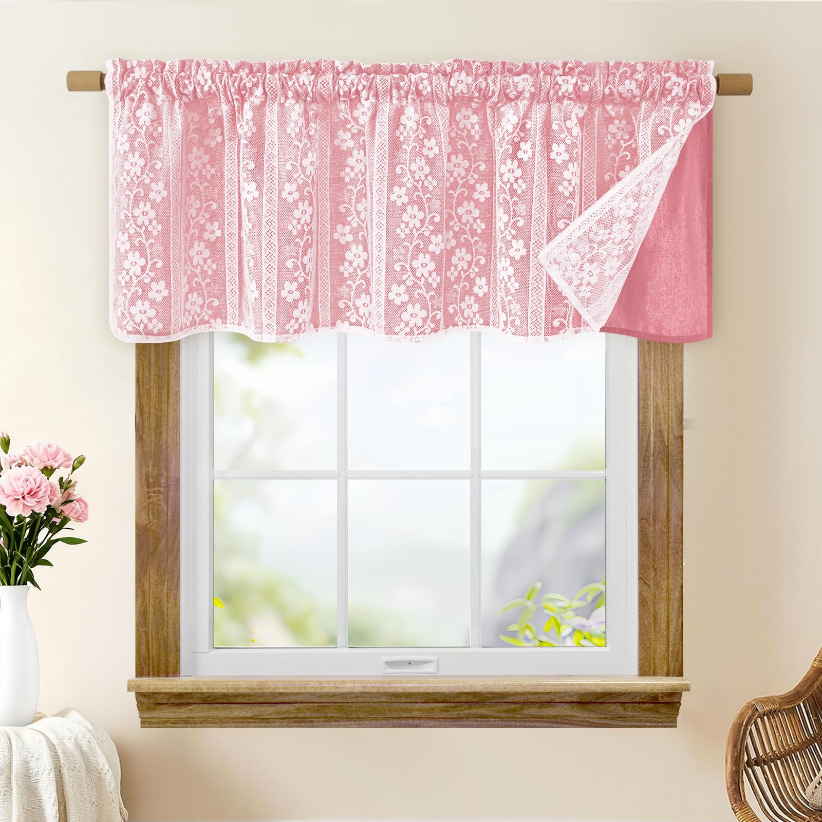 ASPMIZ Linen Curtains for Bedroom, Double Layered Boho Curtain for Living Room Farmhouse Curtain 84 Inch Length 2 Panels Set, Rustic Curtains & Drapes Rod Pocket with Tiebacks, 52 x 84 Inch, Beige