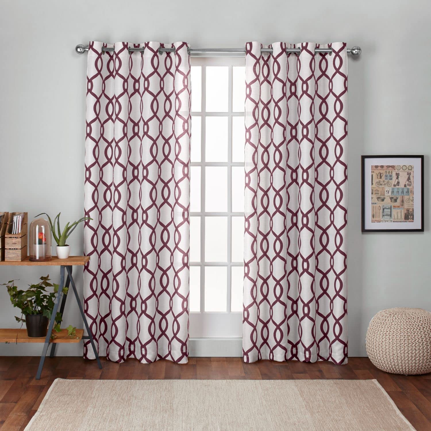 EXCLUSIVE HOME Kochi Light Filtering Linen Blend Grommet Top Curtain Panel Pair, 54"x84", Teal