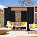 HolidayIdeas Waterproof Patio Outdoor Curtains with Rod Pocket, 6 Pcs- UV & Privacy Protect Weatherproof Gazebo Outdoor Drapes for Porch, Balcony, Apartment, Sliding Glass Door, White, 54x84 Inch