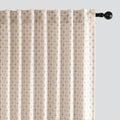 MIULEE Decorative Back Tab Linen Curtains with Geometric Pattern for Living Room Bedroom Farmhouse Rustic Thick Woven Textured Patterned Mudcloth Drapes 84 Inches Long 2 Panels Set, Beige