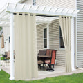 RYB HOME 2 Panels Fade Resistant Outdoor Curtains for Patio Waterproof Block Sunlight Thermal Insulated Privacy Thick Outside Curtains for Porch, Gazebo, Pergola, W52 x L96, Stone Blue