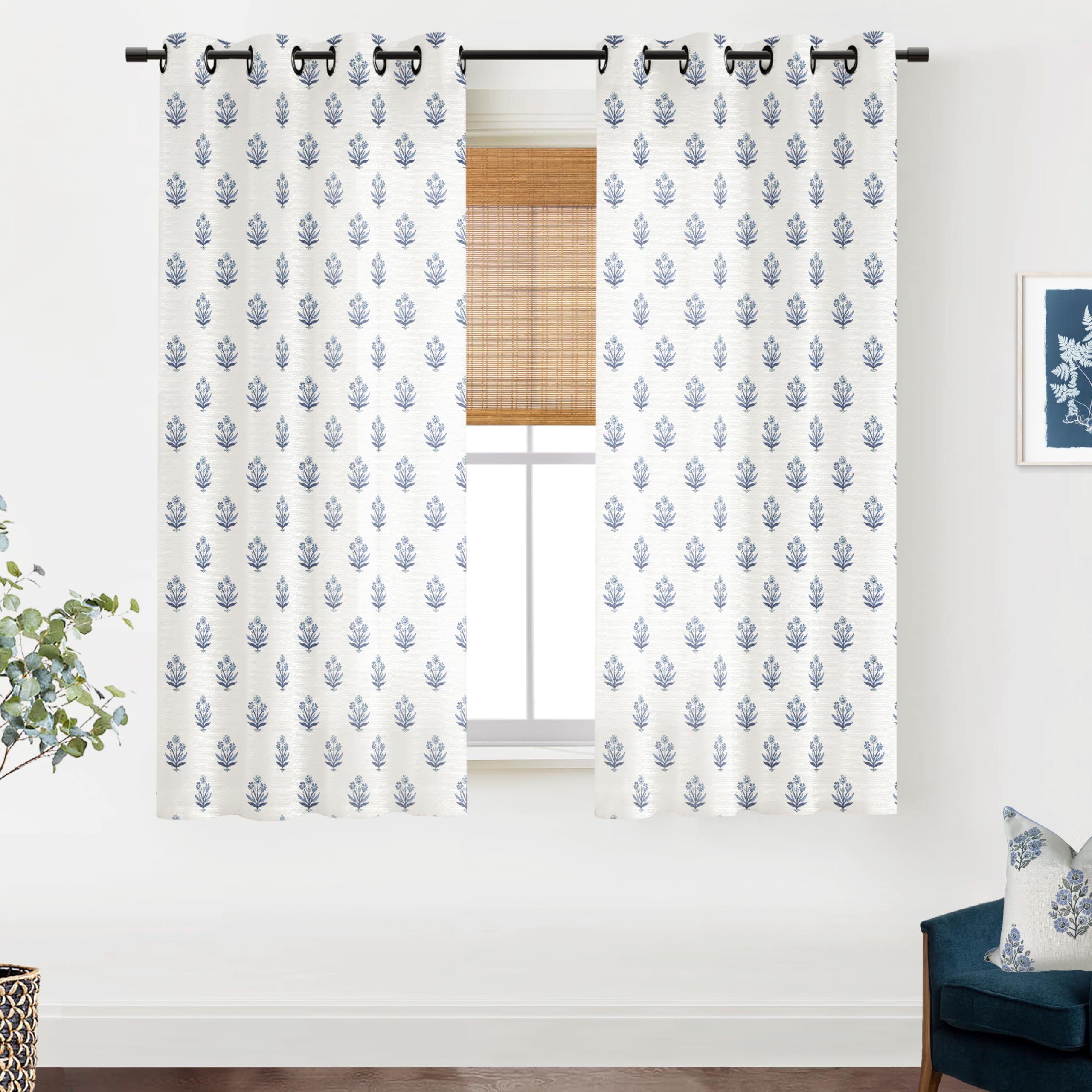 Vintage Patterned Curtains 96 Inches Long for Living Room 2 Panel Set,Pattern Sheer Floral Farmhouse Boho Hippie Aztec Fall Linen Decorative Curtains for Bedroom,Terra Cotta Rust Burnt Orange