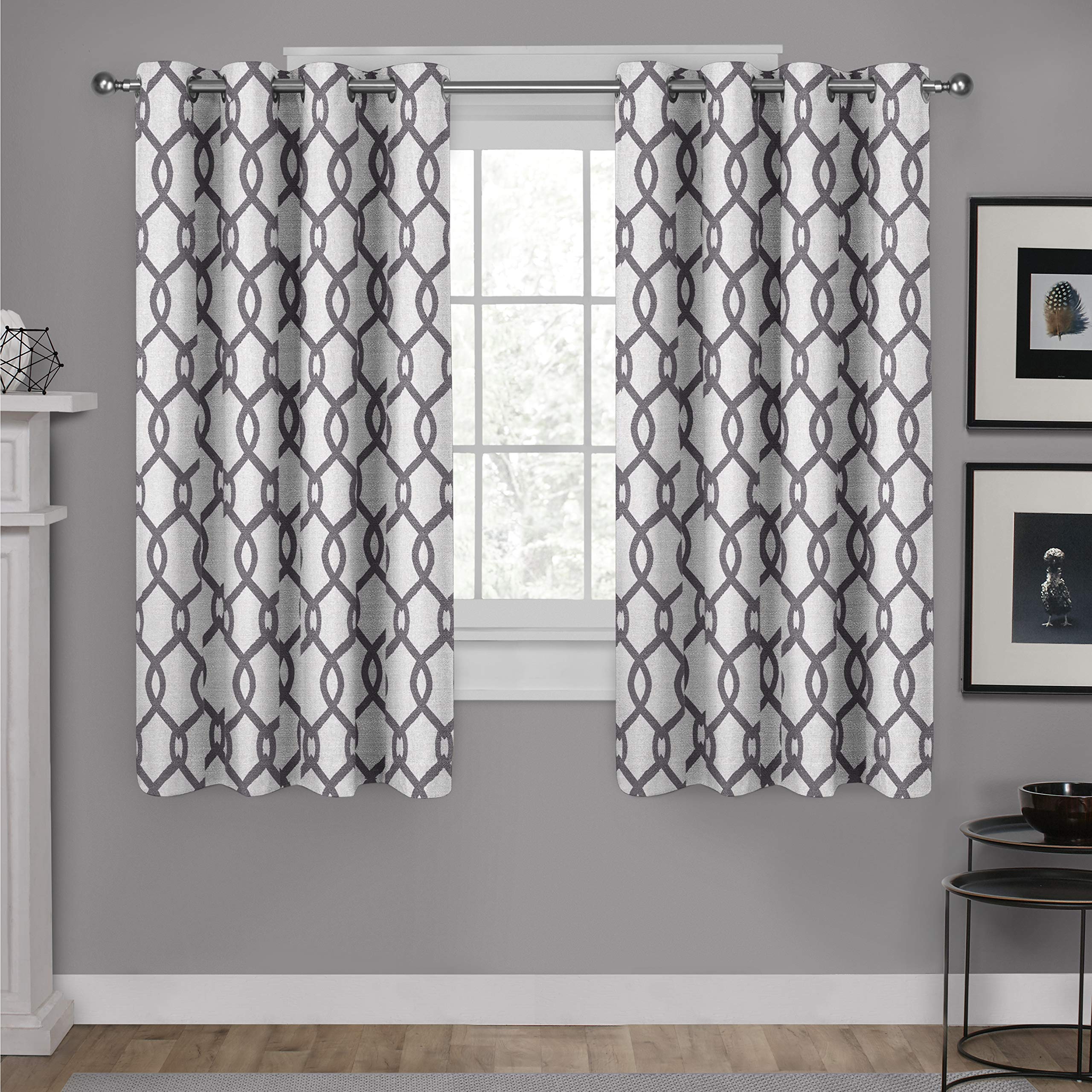 EXCLUSIVE HOME Kochi Light Filtering Linen Blend Grommet Top Curtain Panel Pair, 54"x84", Teal