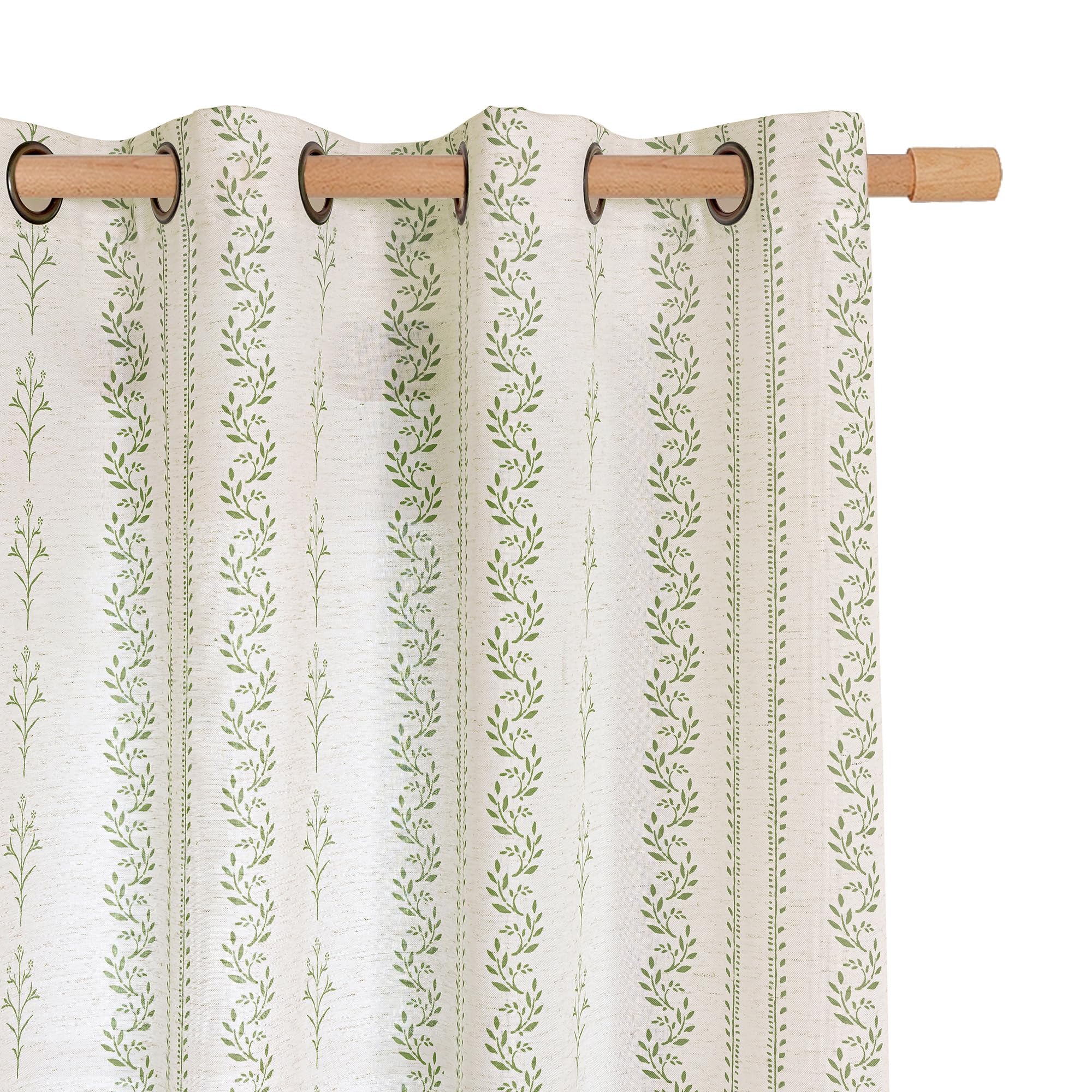 BGment Short Boho Curtains Leaf Floral Print Cottage Core Botanical Curtains for Bedroom Light Filtering Curtain 54 Inch Long for Farmhouse Rustic, Each 52 Inch Wide, 2 Panels Set, Dark Grey