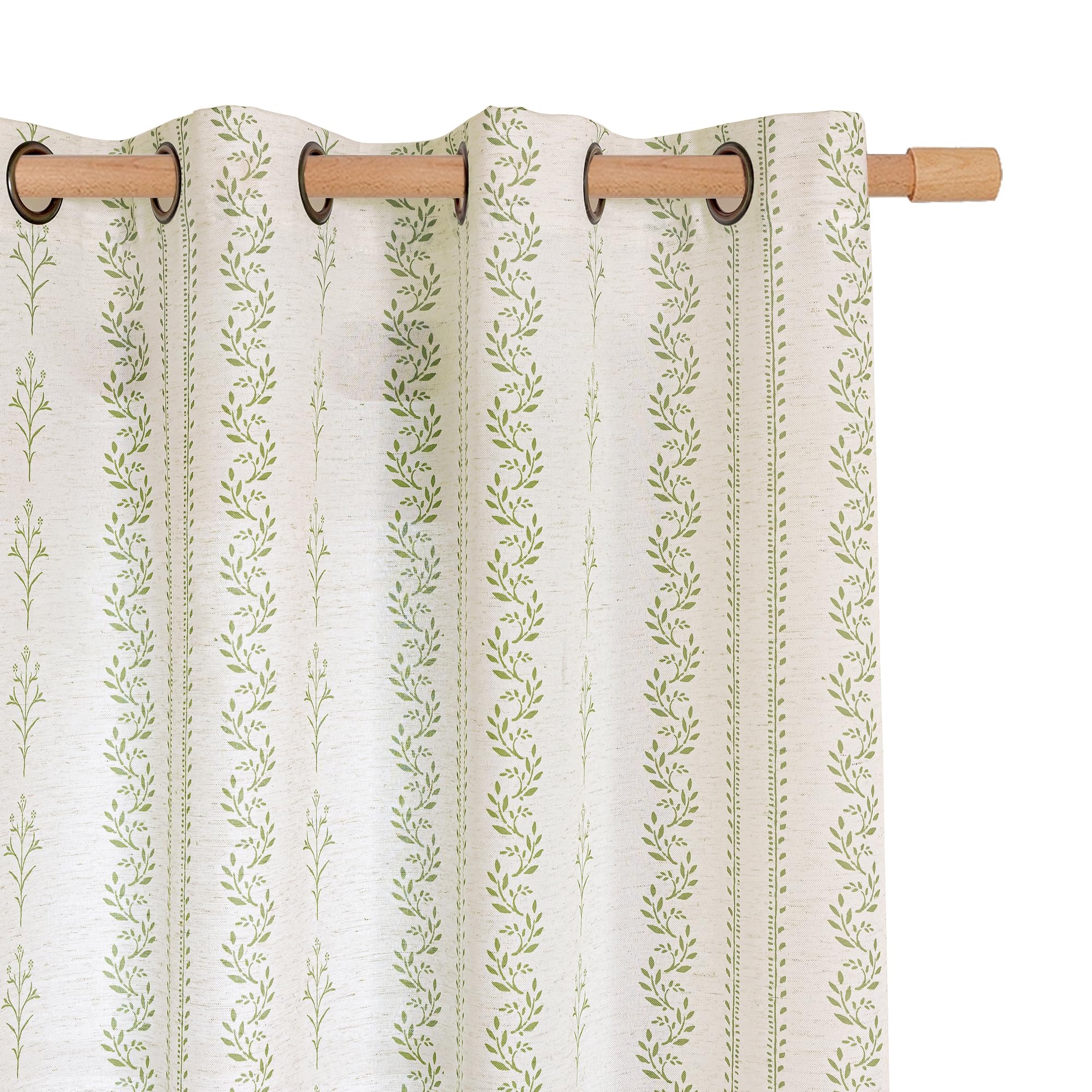 BGment Short Boho Curtains Leaf Floral Print Cottage Core Botanical Curtains for Bedroom Light Filtering Curtain 54 Inch Long for Farmhouse Rustic, Each 52 Inch Wide, 2 Panels Set, Dark Grey