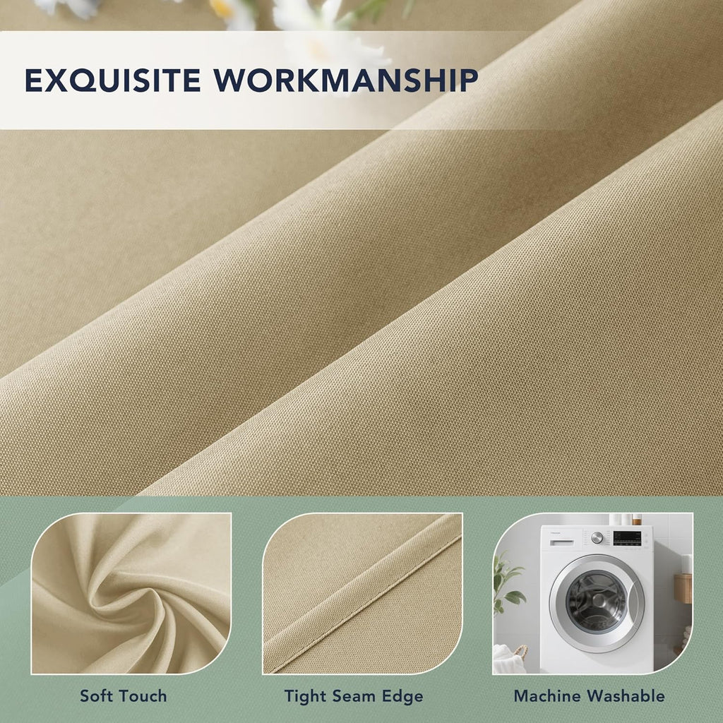 Outdoor Curtains for Patio Waterproof - 8 Panels Privacy Weatherproof Outside Curtains with Grommets for Pergola, Gazebo, Porch, Cabana, Balcony, 54 x 84 Inch, Cream