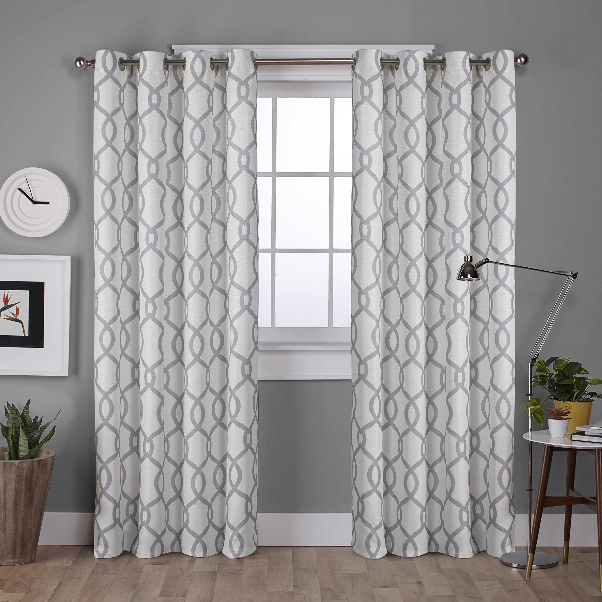 EXCLUSIVE HOME Kochi Light Filtering Linen Blend Grommet Top Curtain Panel Pair, 54"x84", Teal