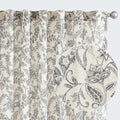 jinchan Floral Linen Curtains for Living Room - 63 Inch Length Butterfly Taupe Floral Curtains - French Country Farmhouse Flower Patterned Drapes - Back Tab Rod Pocket Set - 2 Panels