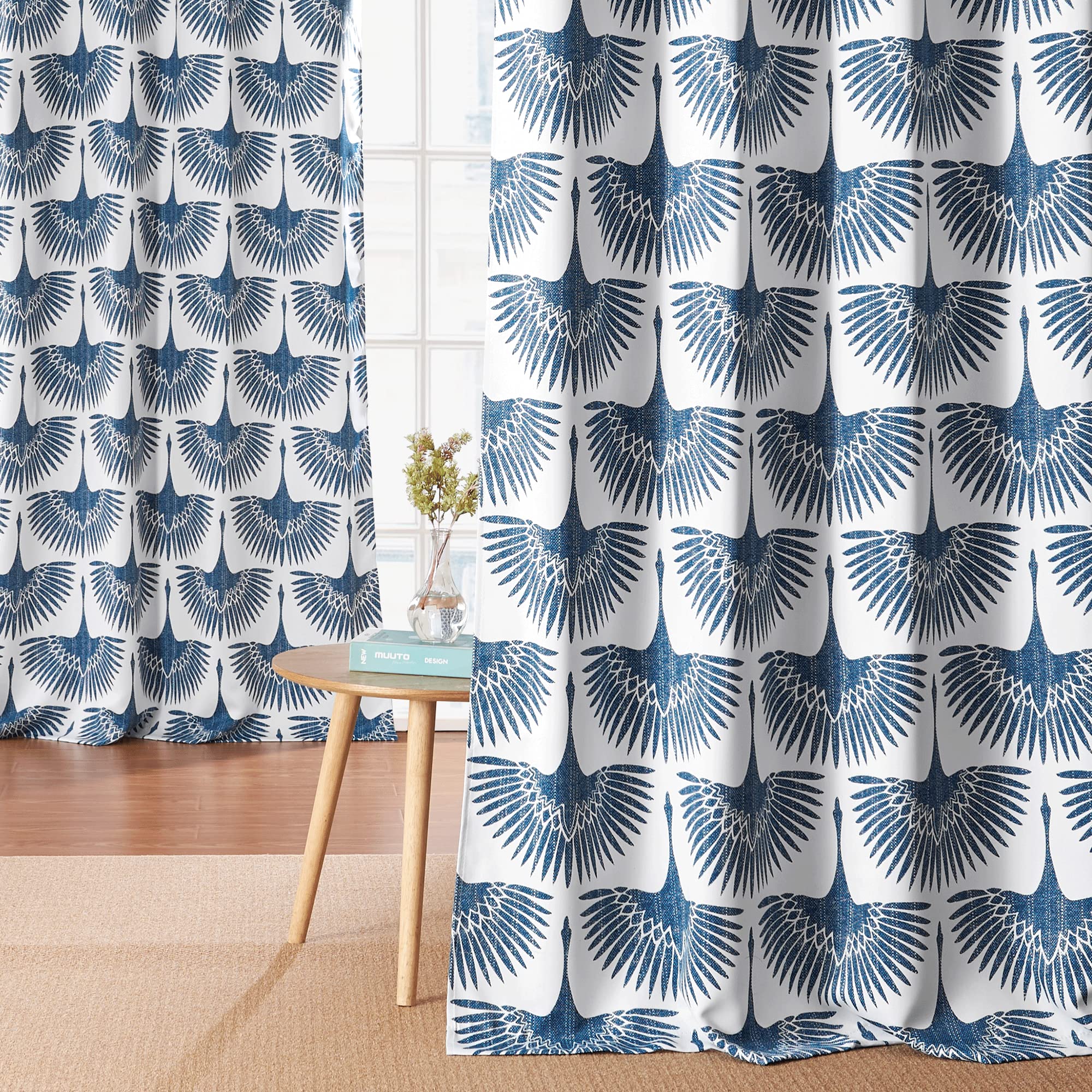 KGORGE Natural Linen Curtains - Semi Sheer Curtains 84 inches Long Geometric Print Window Decor Privacy Protect Light Filtering Drapes for Bedroom Office Basement, 2 Panels, Taupe