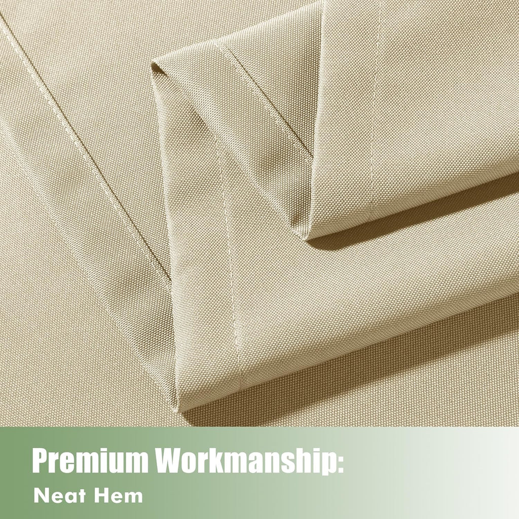 HolidayIdeas Outdoor Curtains for Patio Waterproof, 6 Panels - 54x84 Inches - Weatherproof Privacy Outsides Curtains for Cabana Porch Pergola, Sunlight & UV Blocking (Cream, Grommet Top)