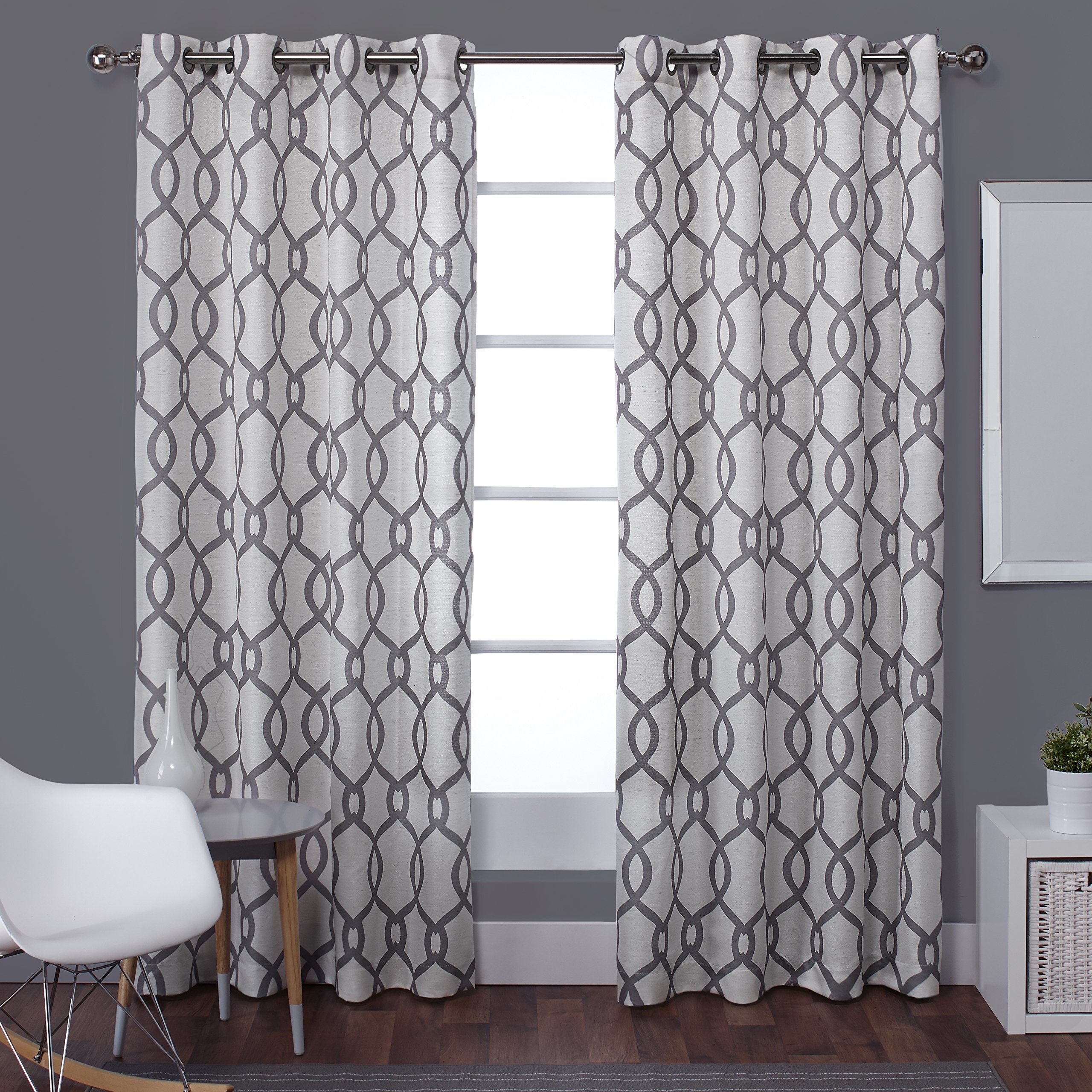 EXCLUSIVE HOME Kochi Light Filtering Linen Blend Grommet Top Curtain Panel Pair, 54"x84", Teal